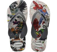 (13K UK, White/Grey) Havaianas Boys Kids Max Herois Summer Beach Holiday Sandals Flip Flops