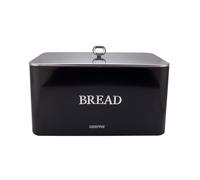 13L Bread Bin Carbon Steel Container with Removable Lid Geepas Black One Size