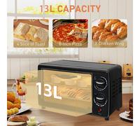13L Mini Oven Countertop Electric Toaster Oven & Adjustable Temp Timer