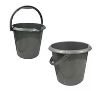 13L Silver Plastic Bucket With Folding Handle Durable, Stylish, And Multi-Purpose For Home & Garden Use