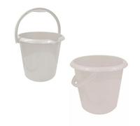 13L Taupe Plastic Bucket With Folding Handle Durable, Stylish, And Multi-Use For Cleaning, Garden & Home Tasks