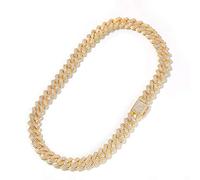 13mm 2row Zircon Link Chain Gold Silver Plated Luxury Copper Micro Paved Chain 16/18/20/22 / 24inch 20inch gold