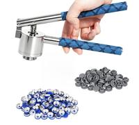 13mm Flip Tops Vial Crimper, 100 Pcs Flip Caps and 100 Pcs Self-Healing Ports are Included (13mm)