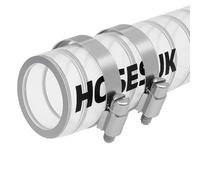 13mm ID x OD 19mm Clear Wire Helix Reinforced PVC Hose with 2 Hose Clips 2 Metre (6.6 Ft)