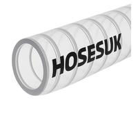 13mm ID x OD 19mm Clear Wire Reinforced PVC Hose - Steel Helix Flexible Tube for Water & Air Transfer 30 Metre (98.4 Ft)