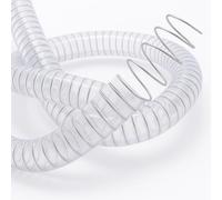 13mm ID x OD 19mm Transparent Reinforced PVC Suction & Delivery Hose - Spiral Steel Wire Flexible Pipe for Water, Air & Light Chemical Transfer 4 Metre (13.1 Ft)
