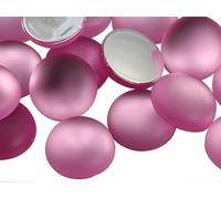 13mm Pink H512 Flat Back Frosted Finish Acrylic Round Cabochons - 50 Pieces