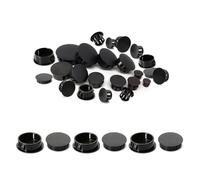 13mm Plastic Hole Plugs, 200 Pcs Black Locking Insert End Cap, Flush Type Covers Plug Stopper for Furniture Shelf Cabinet