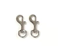 13mm Trigger Clips x2 Nickel Plated Metal Hooks Swivel Heavy Duty Die Cast for Webbing Dog Leads Bags Clips