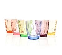 13oz Break Resistant Acrylic Colored Restaurant Party Cups Juice Drinking Glasses Unbreakable Wine Glasses Plastic Kids Tumbler (6, 6 Colors)