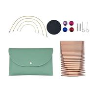 13Pairs Aluminum Interchangeable Circular Knitting Needle Set 3.0mm-10mm with Leather Case for Knitting Weaving Sweater Comfortable Grip