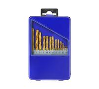 13pc Complete HSS Mixed Drill Bit Set. 1.5mm to 6.5mm Titanium Coated High Speed Steel Drill Bits for Thin Metal, Wood & Plastic. All In a Box Case