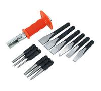 13Pc Punch & Chisel Set, Flat Cape Chisels, Pin & Centre Punches, Pound-Thru Handle (Neilsen Ct1251)