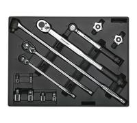 13pc Ratchet Torque Wrench Breaker Bar & Socket Set - 530 x 397mm Tool Tray