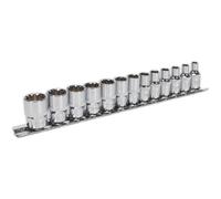 13pc UNIVERSAL Metric Socket Set - 1/4" Sq - TOTAL DRIVE Fits Most Fasteners