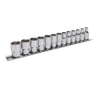 13pc UNIVERSAL Metric Socket Set - 1/4" Sq - TOTAL DRIVE Fits Most Fasteners