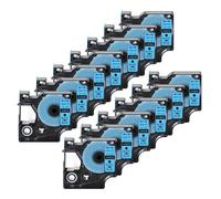 13pcs 12mm Labels for D1 Tape 45013 45010 45803 Compatible with LabelManager 160 280 LabelPoint Printers(Black on Blue)