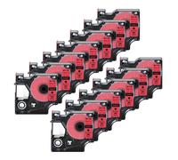 13pcs 12mm Labels for D1 Tape 45013 45010 45803 Compatible with LabelManager 160 280 LabelPoint Printers(Black on red)