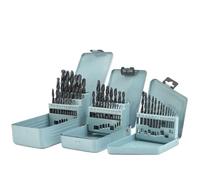 13PCS/19PCS/25PCS/SETS HSS Straight Shank Twist Drill Kits for Metal Iron Aluminum Alloy Wood Copper Wood(19PCS (1-10MM))