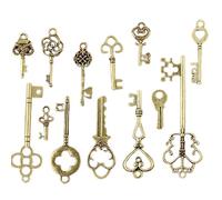 13pcs Antik Old Look Bronze Schlüssel Vintage DIY Anhänger Metal Charms Dekorationen
