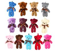 13Pcs Bear Keychain, Bear Plush Key Ring, Kawaii Pendant Stuffed Animal Bear Cute Keychain Plush Decoration Keyrings for Bag, Purse Wallet Birthday Party Favors Multicolour