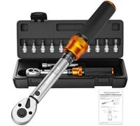 13PCS Bike Torque Wrench Set 3-25 Nm, Small Torque Wrench 1/4 Drive, Dual-Direction Adjustable 72 Teeth, ±3% Accuracy, with Extension Bar, Socket Bits (Hex & Torx), for Mountain Bike, Bicycle Repair