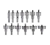 13pcs Carbide Tip Hole Saw Drill Bit Set, Stainless Steel Metal Cutting Hole Saw for 16 18 20 22mm, with Chip Removal Groove for Steel Aluminum Iron Drilling