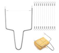 13PCS Cheese Slicer with Wire, Stainless Steel Cheese Cutter with 12 Extra Wires Handheld Cheese Cutter for Kitchen Block Butter Cutters Tools