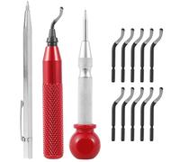 13Pcs Deburring Tool Kit Hand-held Deburring Cutters Precision Edge Burr Remove Tool with 10 Pcs High Speed Steel Blades Scribing Pen for 3D Printing Resin Art Metal Work