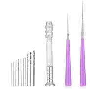 13PCS Diamond Tipped Bead Reamer for Jewelry Making, Diamond Bead Reamer Tipped Hole Enlarger Beading Hole Enlarger Tool with Micro Drill & Handle for Pearls Beading DIY Jewelry Making