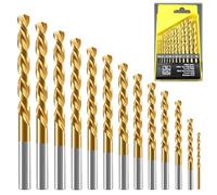 13pcs Drill Bit Sets, Metal Drill Bits, Drill Bits, Drill Bits For Metal, Metal Drill Bits for Hard Steel, Metal & Plastic, Drill Bit Set, Straight Shank 1mm-6.5mm for Drilling Wood
