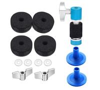 13Pcs Drum Cymbals Felt Pads Set and Sleeves with Wing Nut, Washer, Percussion Part