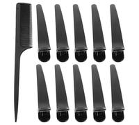 13pcs Duckbill Clips Hairdressing Clips for Salon Barber Shops Black | Plastic Styling Clips, Sturdy Grip with Easy Open Action, No Kinks, for Face Washing and Makeup