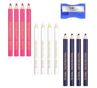 13PCS Fabric Pencils for Sewing, White Water Soluble Sewing Fabric Maker with Sharpener White Marking Pencils Tailors Chalk for Tailors, Quilting, Dressmaker & DIY Crafts (8.75cm)