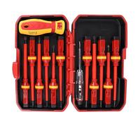 13pcs Insulated Screwdrivers Set Electrician Screwdriver Set Professional Electrical Screwdriver Set TPR Handle Insulated Electricians Screwdriver Complete Tool Kit