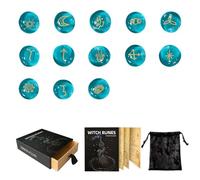 13Pcs Irregular Divination Runes Stone Engraved Runes Pocket Stone Glass Signs Roundels For Meditations Glass Signs Roundels Sacred Symbol Engraved Pocket