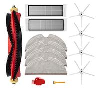 13Pcs Kit for Xiaomi Roborock S6 S60 S65 S5 MAX S6 MAXV S6 Pure Vacuum Cleaner Accessories, 1 Roller Brushes, 2 Filters, 4 Mop Cloths, 4 Side Brushes, 2 Cleaning Tool (White)