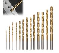 13pcs Metal Drill Bits Hss Cobalt Steel M35 Metric High Speed Steel Twist Drill Bit Set Straight Shank 1.5 to 6.5mm Extremely Heat Resistant for Stainless Cast Iron Plastic Drilling Tool Wood