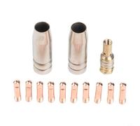 13PCS MIG-14AK Welding Nozzle Consumables Kit with Contact Tips Holder for MB15 Torch - Long-Lasting Copper Alloy Parts 0.6-1.2mm(1.0mm)