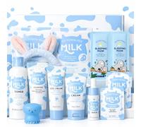 13Pcs Milk Skin Care Sets & Kits - Hydrating Skincare Set with Cleanser, Toner, Serum, Eye Cream & Masks, Travel Skincare Set Gift for Teens, Women, Daily Face Care