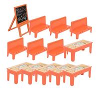 13pcs Mini Classroom Model Blackboard Desks Chairs for Dollhouse Realistic Educational Scene for Pretend Play and Decorative Displays