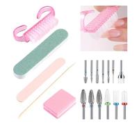 13Pcs Nail Drill Bits Set with 5 Manicure Tools, Drill-Bits for Nails, 3/32'' Professional Nail-Bits for Nail Drill Efile(COLOR:As shown)