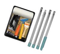13PCS Paint Roller Set - Paint Rollers 9 Inch with Extension Poles, Paint Tray, Brush, Sanding Block, Sanding Paper, Scraper, Disposable Gloves & Hat - Roller Kit for Painting Walls, Edges & Ceilings