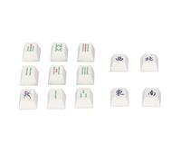 13pcs PBT Keycaps, Custom Gaming Keycaps, Mahjong Chinese Style Cherry Height Keycaps for Mechanical Keyboard, Replacement Keycaps with 5 Sided Sublimation Technology, Durable and