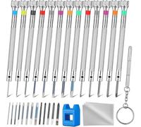 13PCS Professional Watch Screwdriver Set, AOMISIV Micro Precision Glasses Repair Kit, with 13PCS 0.2-2.0MM Extra Replace Blades, for Eyeglass Sunglass Watchmaker Jewelry Computer Phone Small Tools