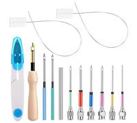 13PCS Punch Needle Kit Adult Beginner Adjustable Punch Needle Tool Set with Different Size Needles & Storage Box, Wooden Handle Embroidery Pen Set for Christmas Gifts, Decoration & DIY Craft Project