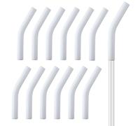 13pcs Silicone Straw Tips, Soft Reusable Drinking Straw Topper Fit for 8mm Outer Diameter Hydraflow Straw Replacement Tip Covers BPA Free for Stainless Steel Straws (White)
