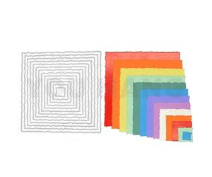 13pcs Square Fame Metal Die Cuts Dies Stencil, Square Fame Cutting Dies Cut Stencils DIY Scrapbooking Cards Photo Album Craft Decorative Embossing Paper Dies for Album Card Scrapbooking Making