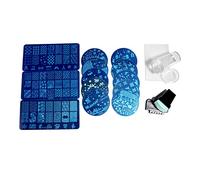 13PCS Stamping Plate Art Stamping Template The template for picture plate features a clear art stamper and a scraper of gel polish