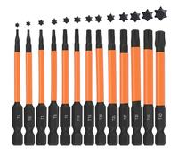 13Pcs Torx Screwdriver Bits Sets S2 Steel Security Bit Set 75mm Magnetic Resistant Bit Kit 1/4” Hex Shank Screw Driver Bits Tool for Power Impact Driver T5 T6 T7 T8 T9 T10 T15 T20 T25 T27 T30 T35 T40